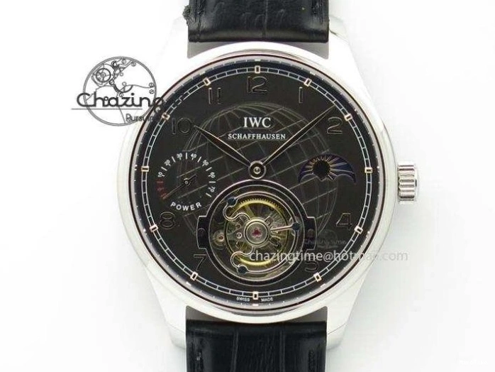 MIROTIME 0407 Portuguese IW544404 SS Gray Dial On Black Leather Strap A Practical 7259